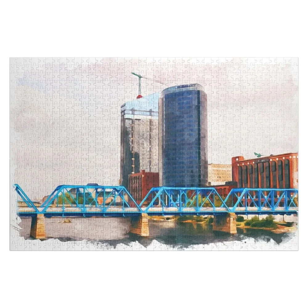 Grand Rapids Watercolor Jigsaw Puzzle Wood Adults Adult Wooden Novel Toys For Children 2022 Puzzle