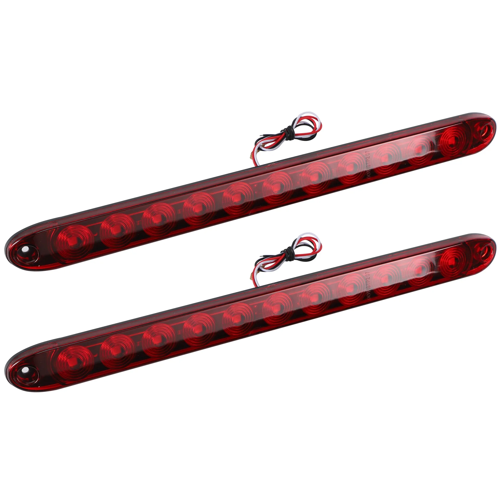 2Pcs Red 15 Inch 11 Led Trailer Light Bar Sealed Stop Turn Tail Park Third 3Rd Brake Light Truck Trailer Marker Id Bar Waterproo