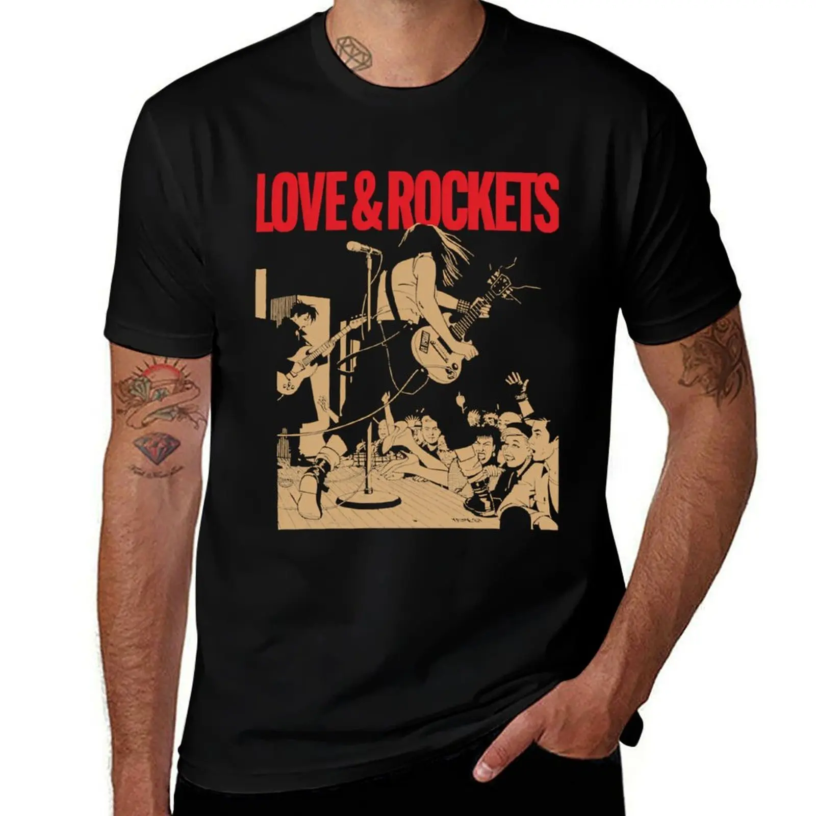 

Lover Gift Love And Rockets Classic Fan T-Shirt Minimalist Plain Crew Neck T-Shirt