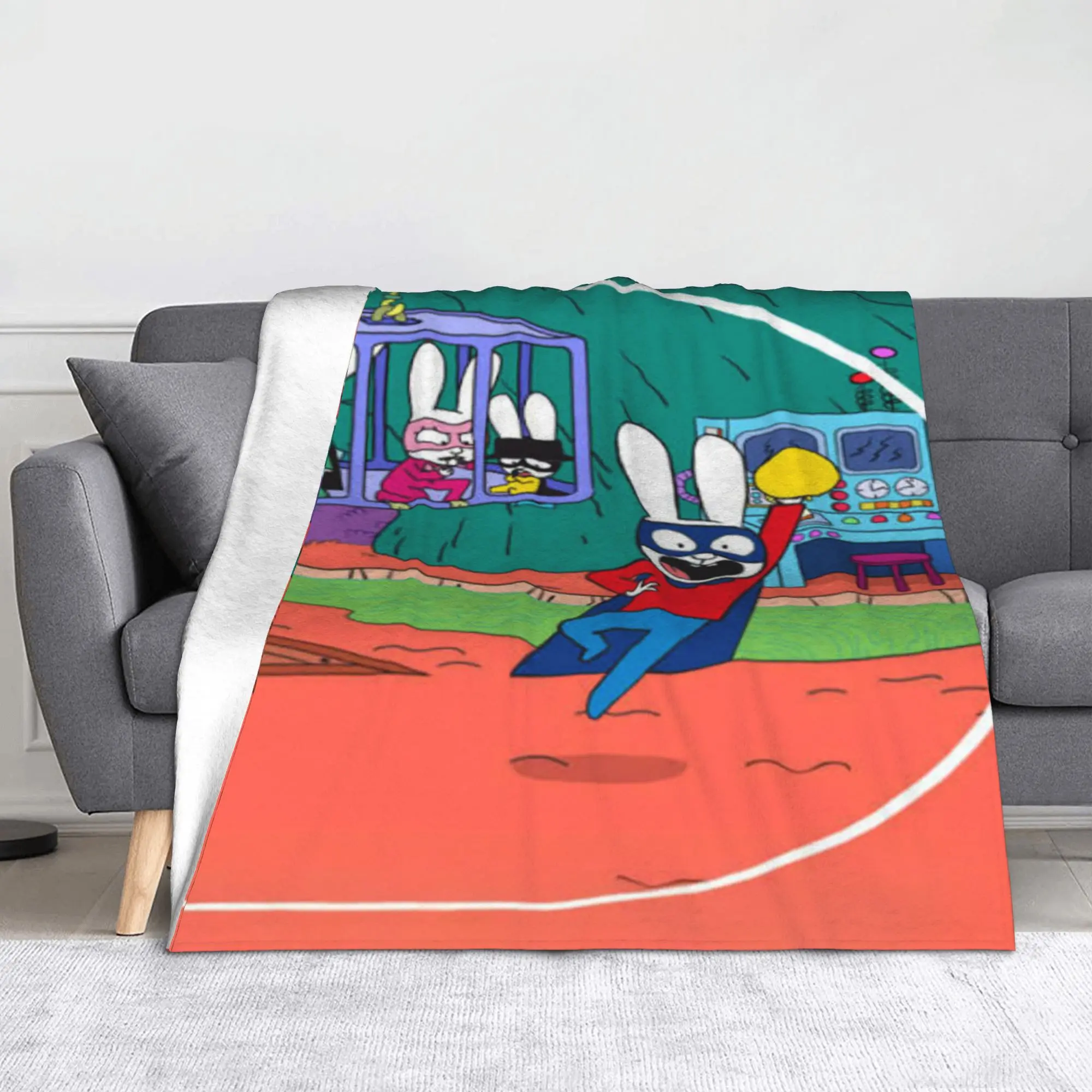 Simon Super Rabbit Blanket Multiple Sizes Soft Fuzzy Plush  Throw Blankets for Couch Sofa and Bed