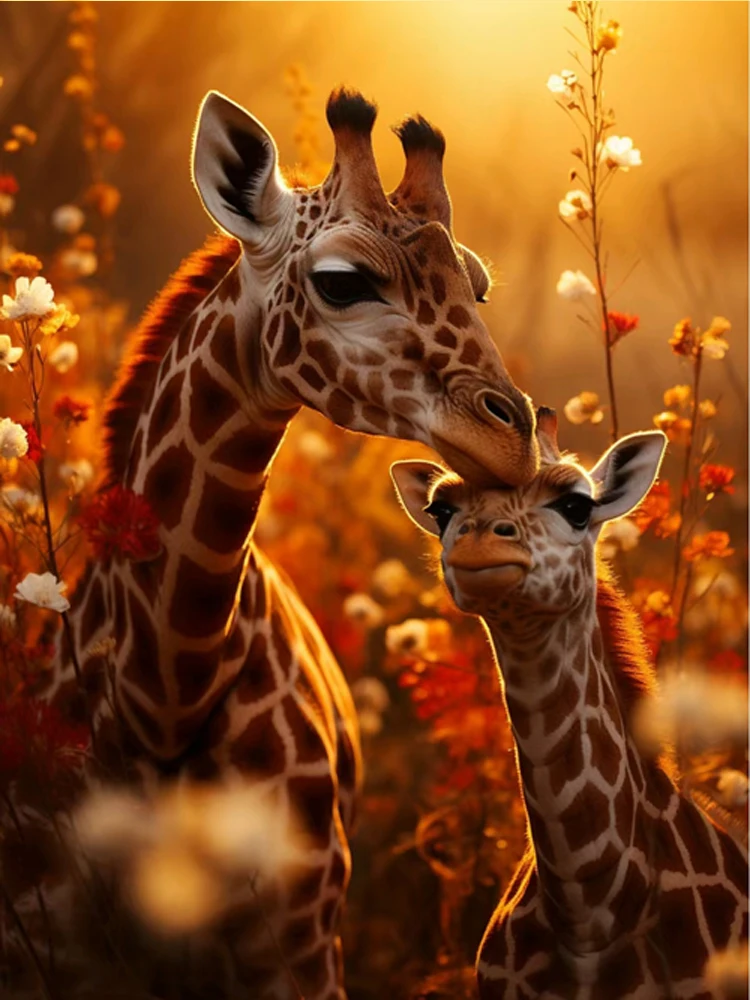 5D DIY diamantschilderij dier volledige vierkante/ronde diamant borduurwerk giraffe woondecoratie cadeau borduurpakketten kunst aan de muur