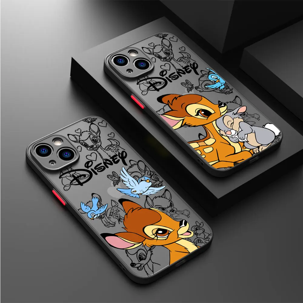 Disney Bambi Deer Case for iPhone 8 Plus 13 XS X SE 11 Pro 7 6S 14 Pro Max 12 Mini 15 Pro XR 14 Bumper Clear Shockproof Cover