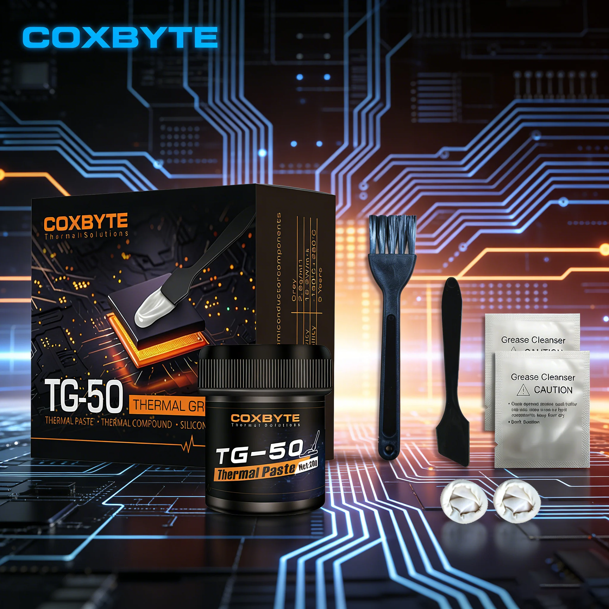 Coxbyte 20g TG-50 Thermal Paste Silicone Compound Conductive Grease Heatsink For CPU GPU Chipset Notebook Cooling with Scraper