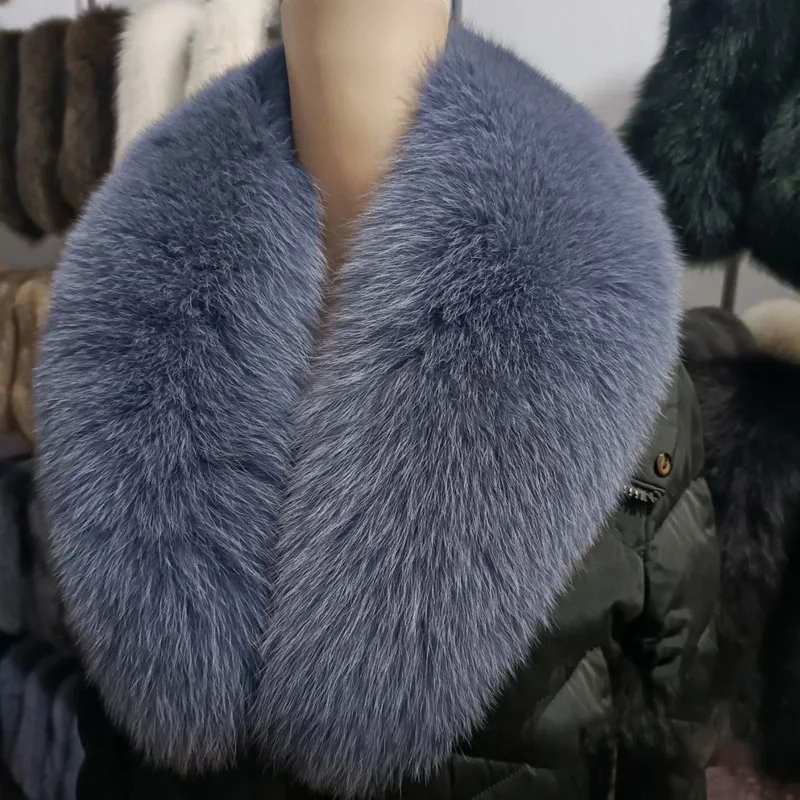 Fur Collar Real Fox Fur Collar For Women Men Fluffy Fur Scarf  Winter Coat Fur Collar Natural Fur Scarf Women Large Fur Collar