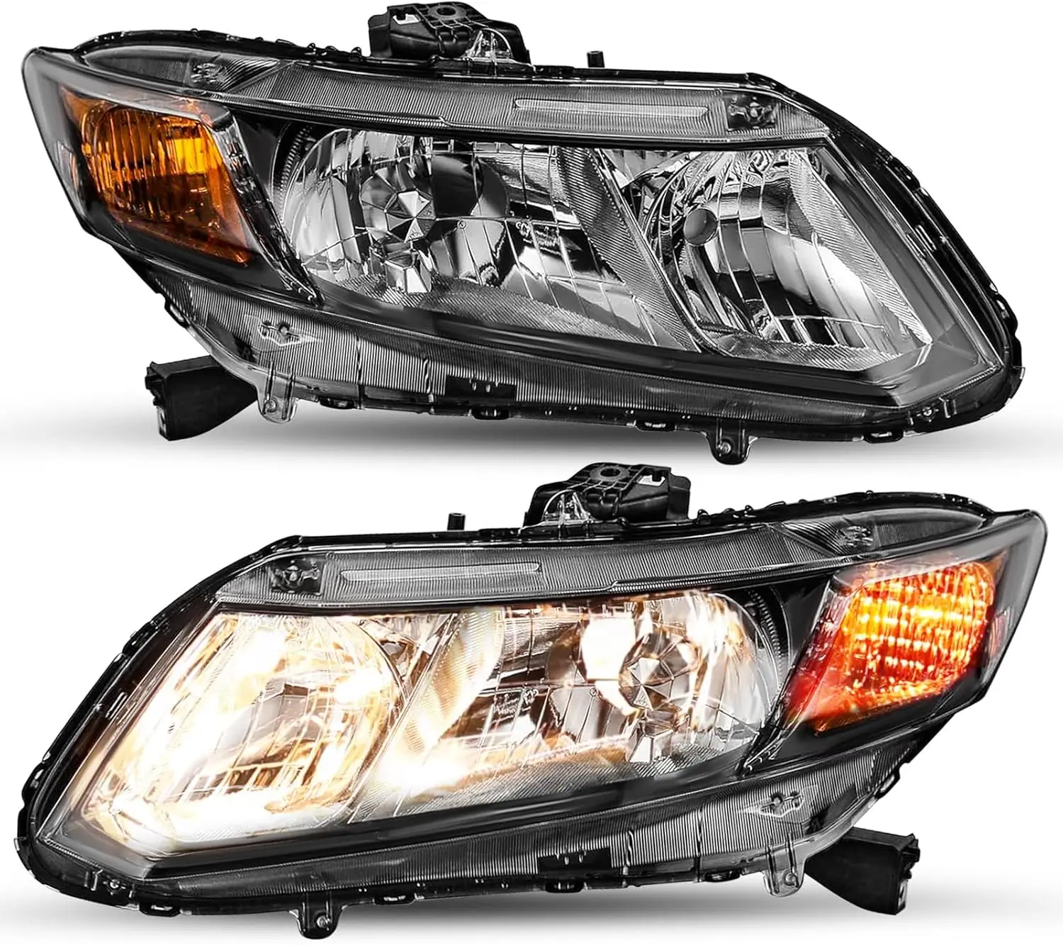

OE Style Headlight Assembly Fit 2012-2015 Honda Civic 4-Door Sedan / 2012-2013 Honda Civic 2-Door Coupe Headlamp Replacement Set