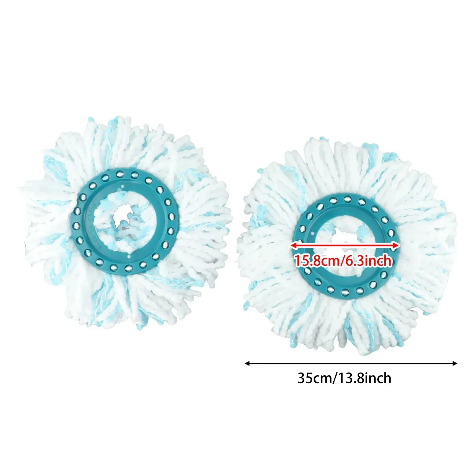 2-piece Mop Replacement Heads For The Leifheit. Cleaning Disc Mop Micro. 2-in-1 For All Types Of Floors 52115