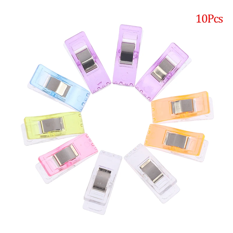 10Pcs Sewing Multicolor Plastic Clip Fabric Clamps Patchwork Craft Clothing Clip