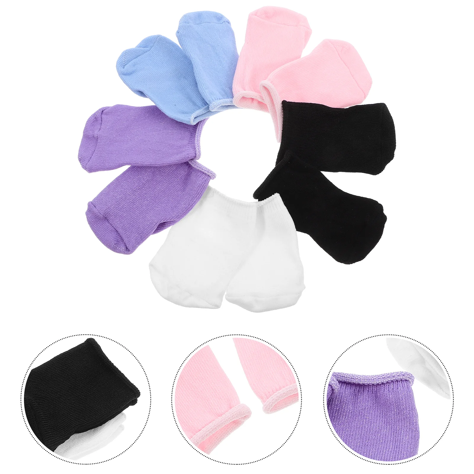 

5 Pairs Socks Short Costume Decor Toys Clothing Decorative Polyester Pretend Play Accessories for Dolls Dress up Clothes