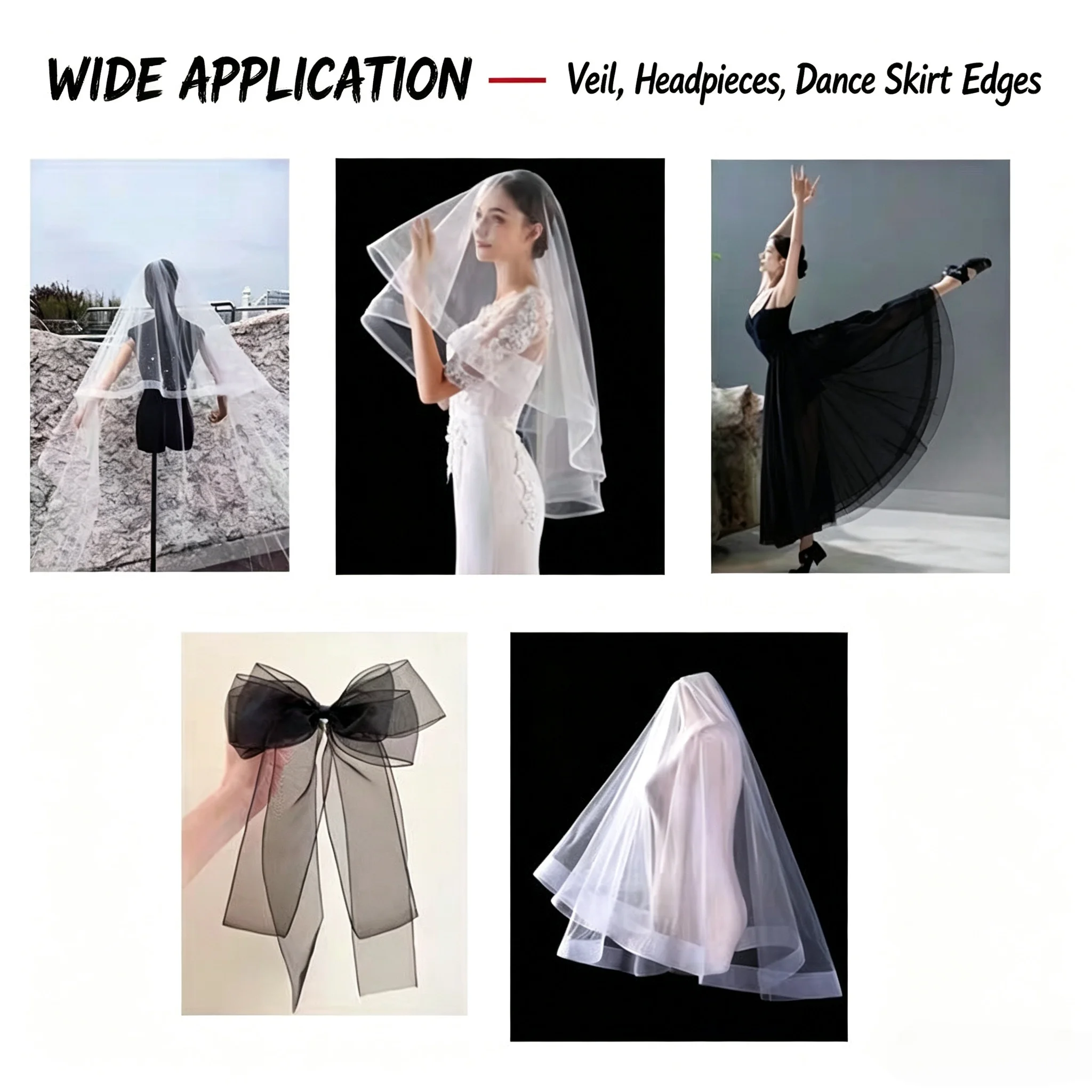 25/50 Yards Stiff Polyester Horsehair Braid for Boning Sewing Wedding Bridal Dress Dance Formal Dress Crinoline Mesh Crafts view 4