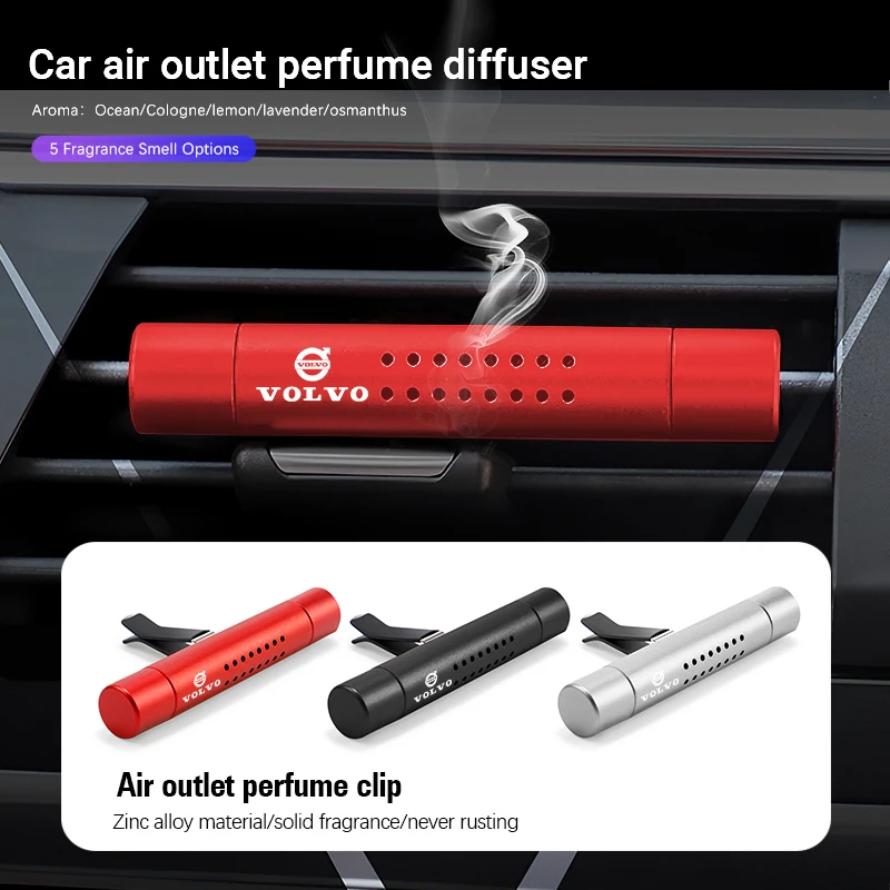 Clipe de fragrância para saída de ar de carro, acessórios automotivos para volvo xc60 xc90 v40 v60 s60 xc40 v50 v90 s80 c40 v70 xc70 c30