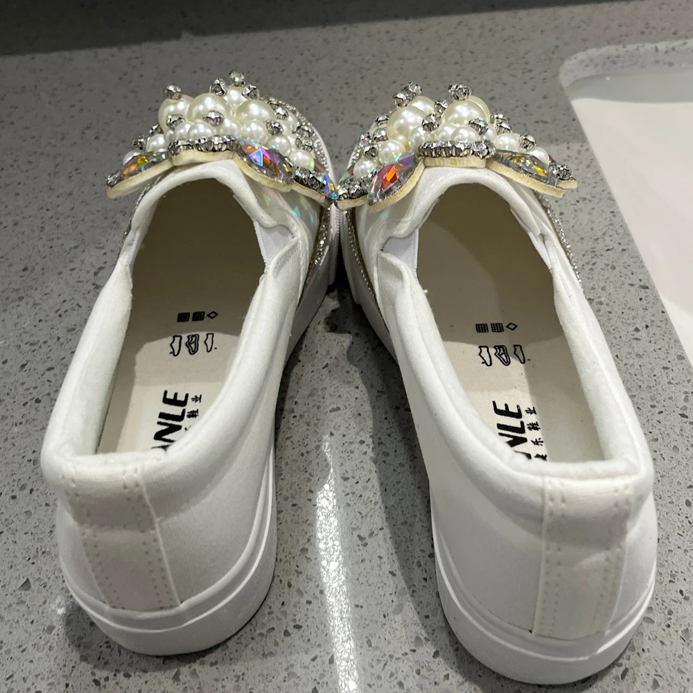 Crystal Shoes 3CM Platform Thick Bottom Hand Made Customize