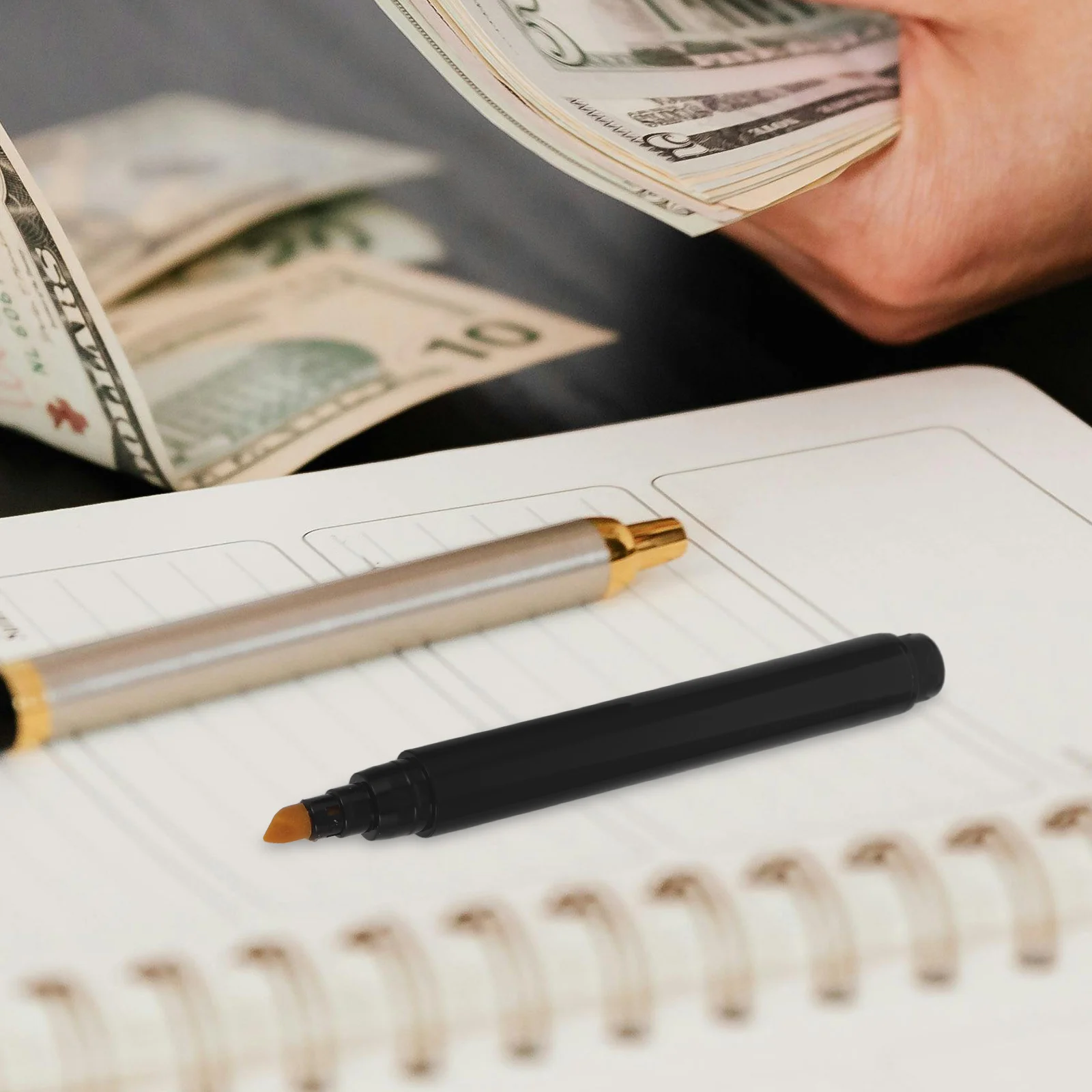 4 قطعة قلم مزيف ذو طرف مائل سريع وهمية فاتورة مدقق العملة علامة التحقق من المال تستر المال مدقق القلم