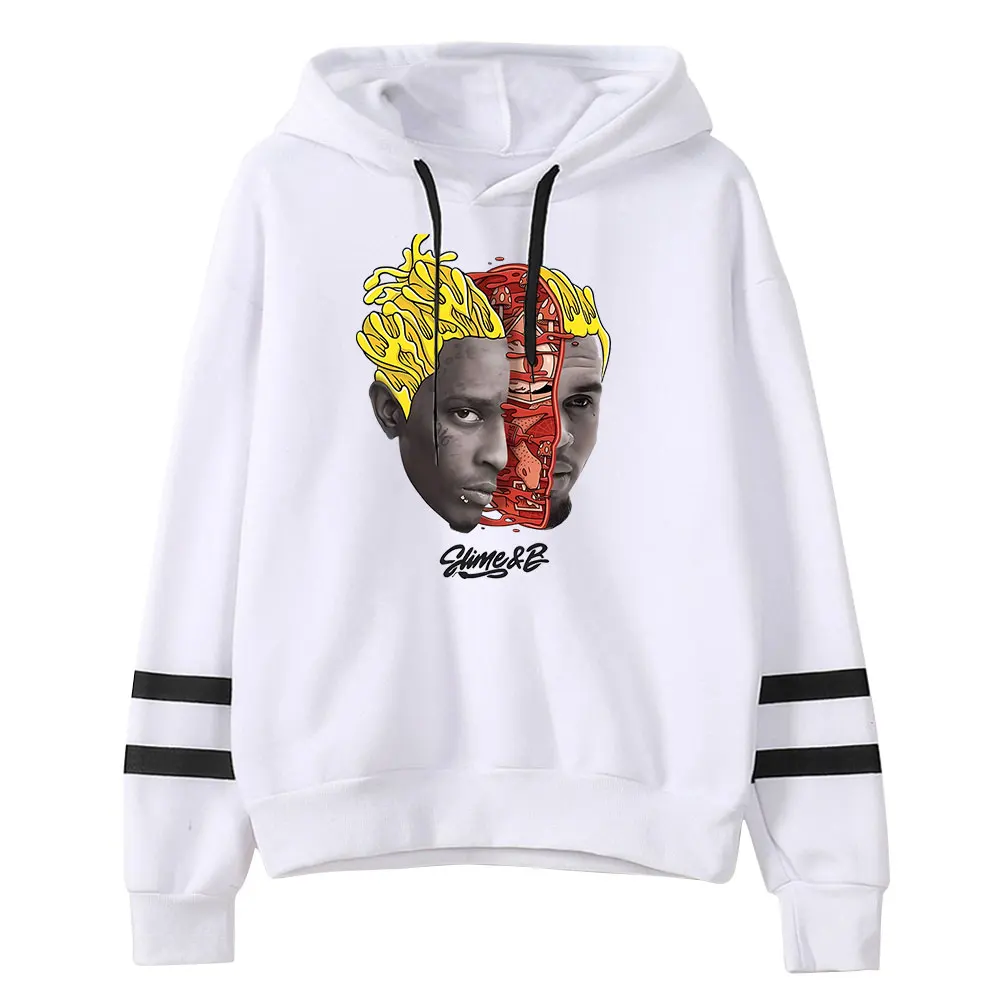 

rapper Chris Brown merch Slime & B Hooded Long Sleeve Pocketless Sweatshirt Men Women trendy hip hop Pullover