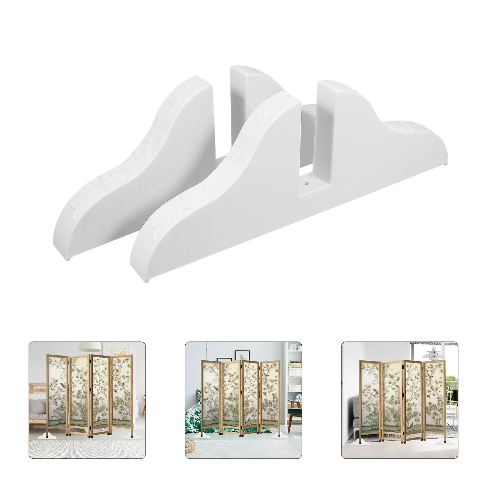 2Pcs Folding Room Divider Stand Feet with Enhanced Stability Non-Slip Floor Protection for Screen Divider Base in Living Room