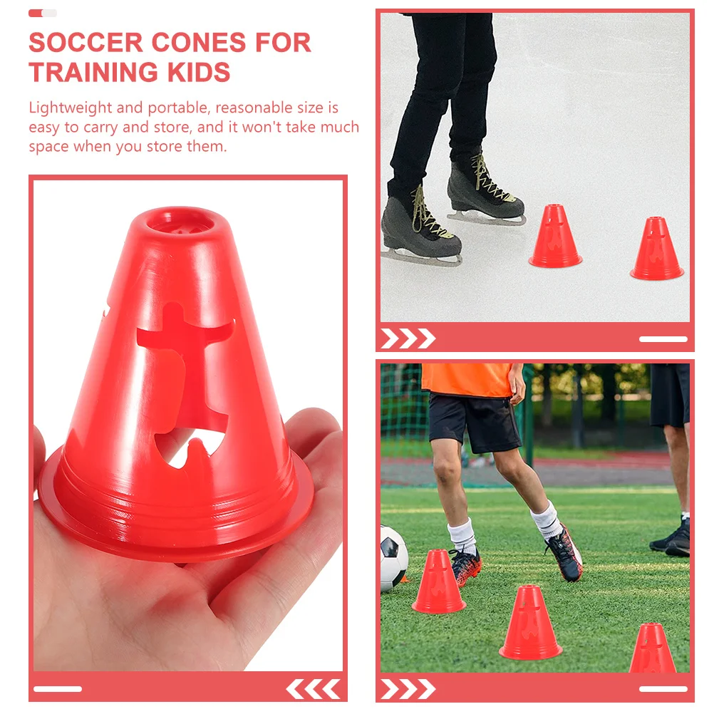 

20 шт., спортивные тренировочные конусы для маркировки, маленькие пластиковые мини-конусы для футбола, катания на роликовых коньках, упражнения на ловкость