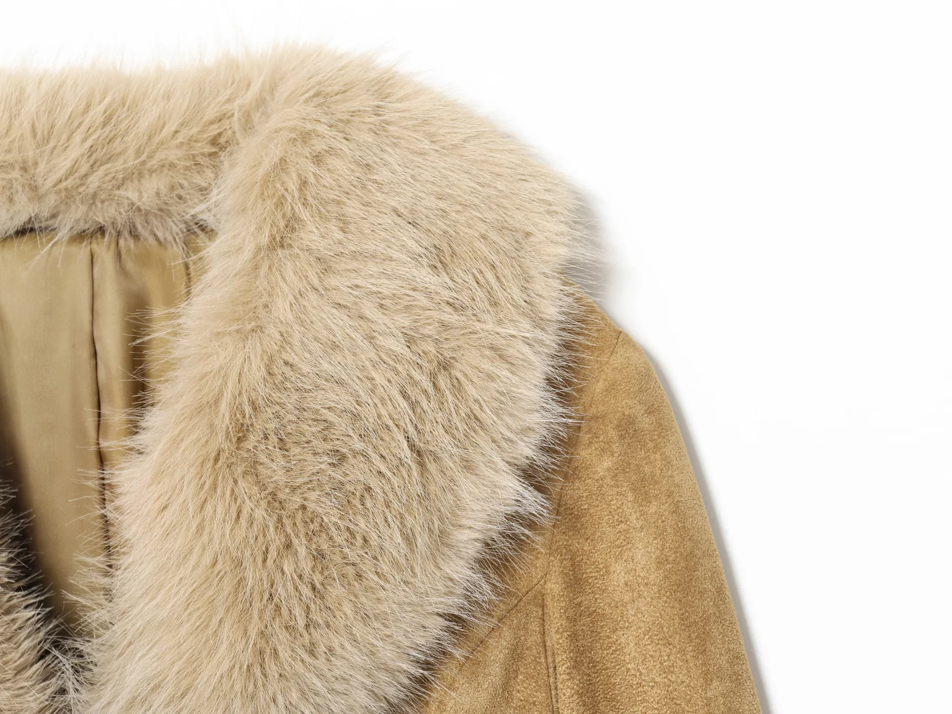 2025 Autumn and Winter New Women's Clothing European and American Fashion Versatile Slim Suede Faux Fur Blazer