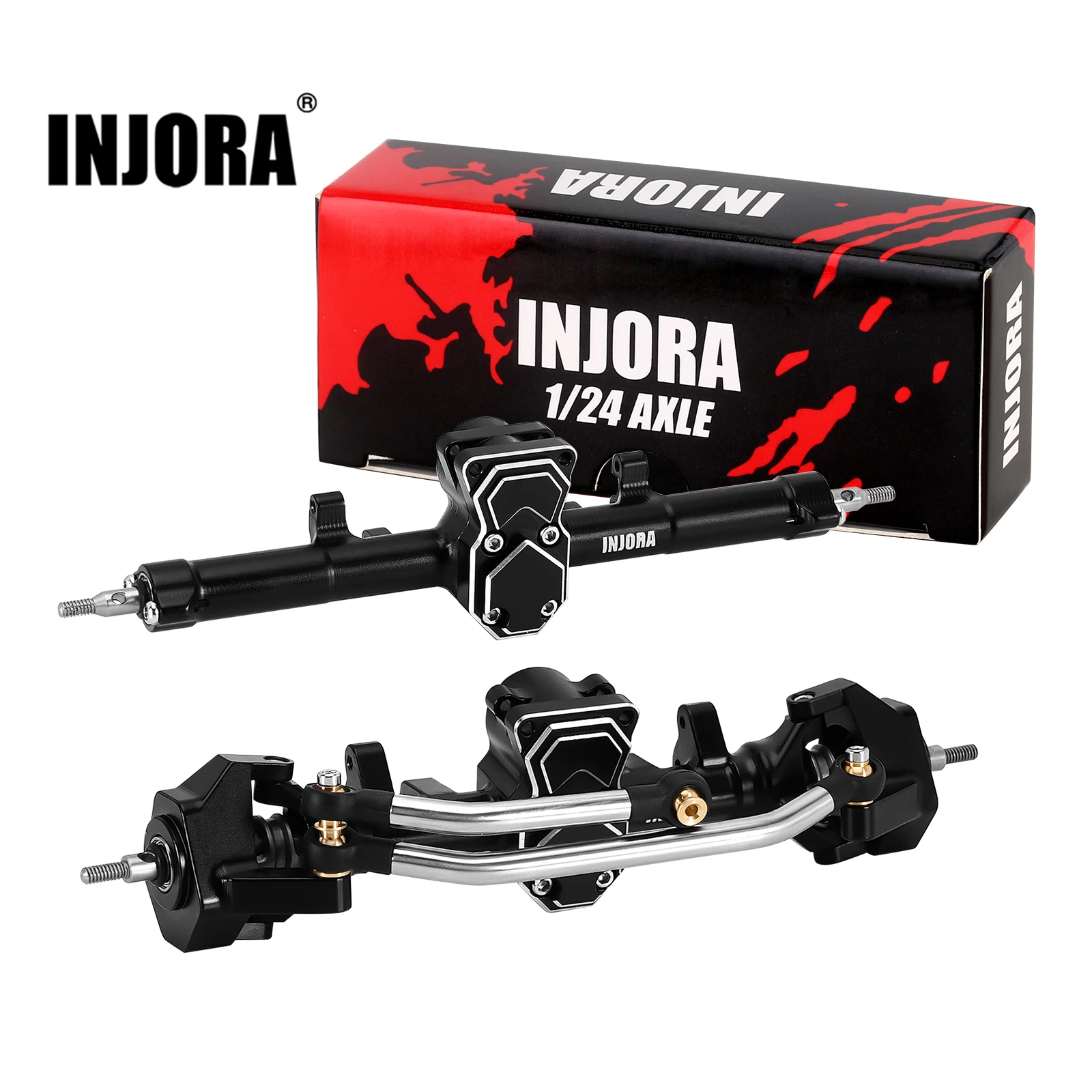 INJORA ProSteer Double Joint Axle for 1/24 Axial SCX24 (Aluminum)