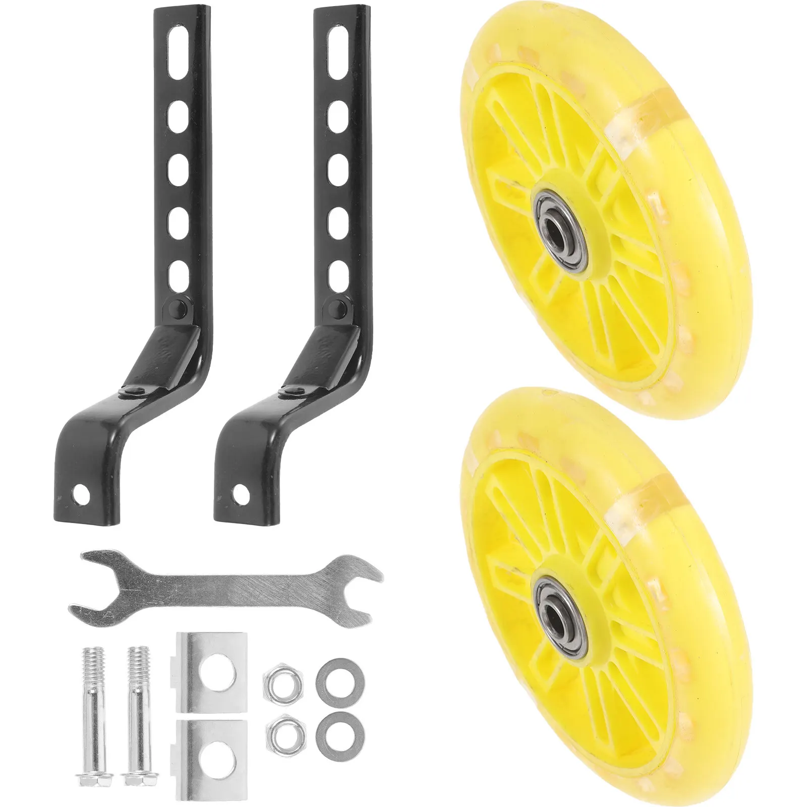 1Set Wear-Resistant Metal Plastic Bike Stabilisers for Children Learning to Ride Safe Stable Training Wheels Replacement