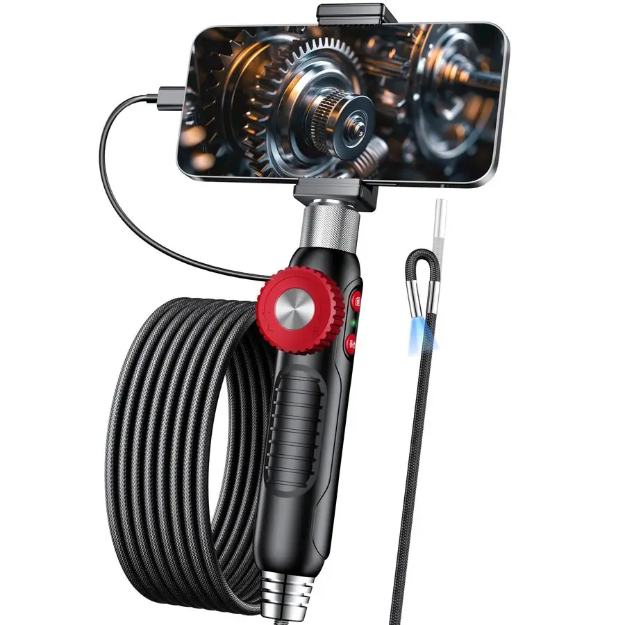 

Эндоскопическая камера с вращением на 360 градусов, 1920P HD, бороскоп для iPhone IP67, водонепроницаемый автомобильный двигатель, сантехника, осмотр HVAC