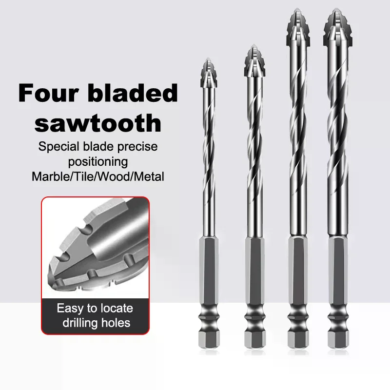 

[H]7pcs/sets Tungsten Steel Serrated Drilling Bit Set For Ceramic Plastic Tile Ceramic Glass Concrete