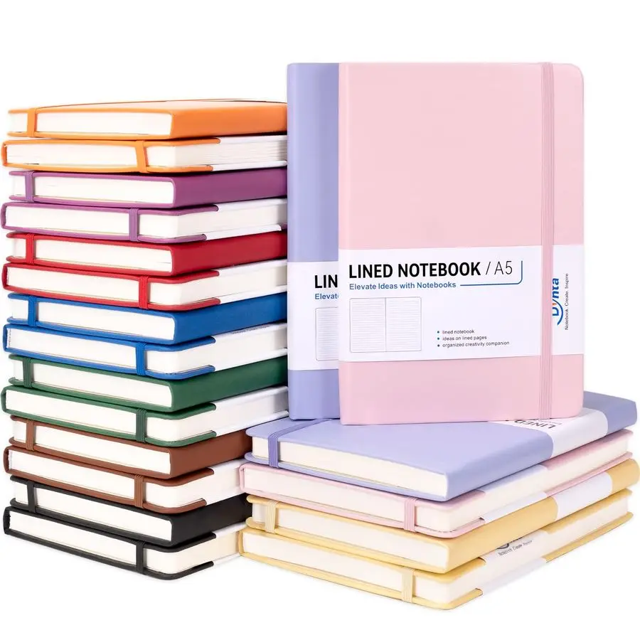 

20 Pack Hardcover Journals Bulk, A5 Lined Notebooks for Work, 200 Pages 100 Sheets, 5.8 x 8.4 inch, 10 Colors College Ruled Note