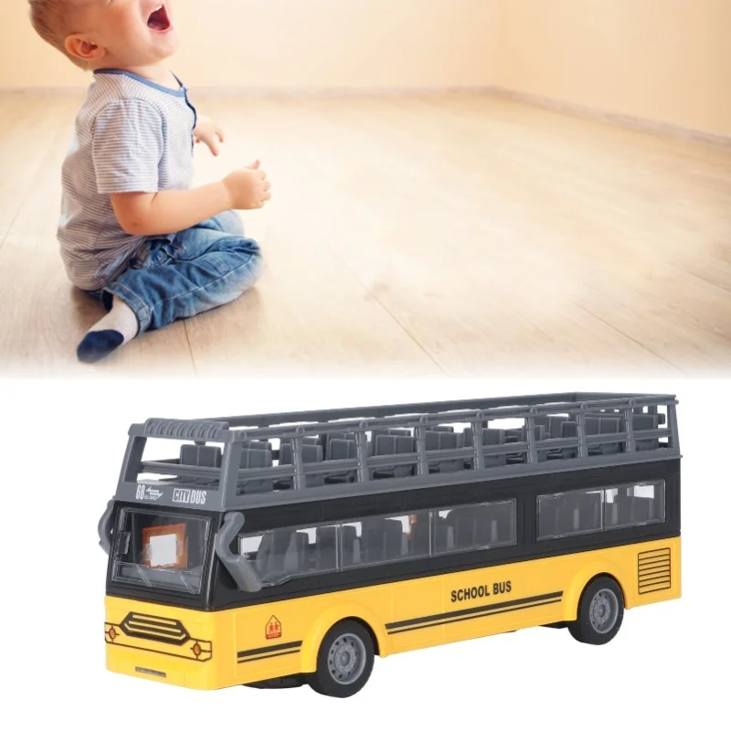 حافلة التحكم عن بعد الإلكترونية 4 قنوات فتح الأبواب وظيفة تسريع RC حافلة ذات طابقين QH204 7 حافلة مدرسية #4