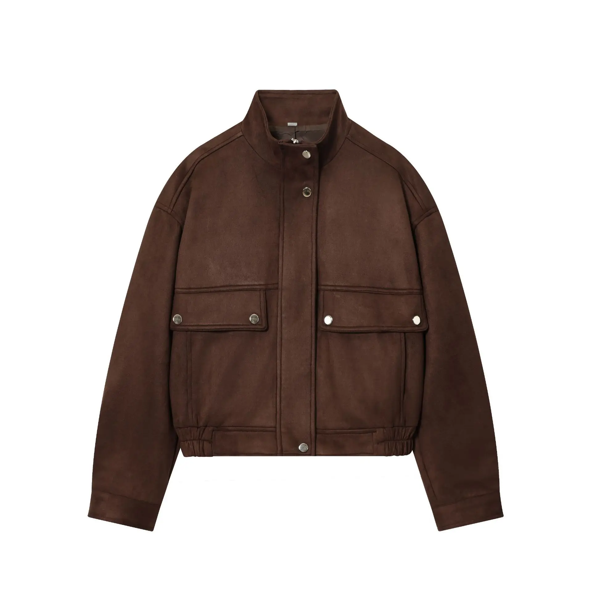 

Fall New Style European And American Style Pilot Jacket Coat With Pocket Faux Suede Women's Top Outerwear Fashion 3046258