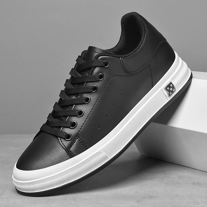 

2025 New Casual Shoes for Men Height Increasing Fashion Board Shoes Comfortable Casual Sneakers Urban Leisure Leather Shoes