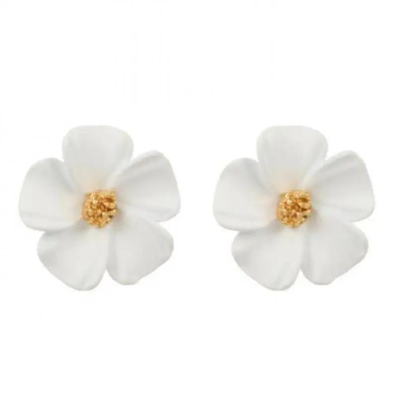 925 Silver Needle Spring Summer Flower Earrings For Women Korean Jewelry 2024 Trendy Sweet Peach Blossom Women's Stud Earrings