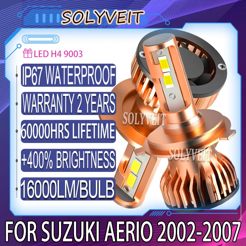 

Энергоэффективная лампа дальнего и ближнего света Plug-N-Play 9003 H4 с длительным сроком службы для SUZUKI Aerio 2002 2003 2004 2005 2006 2007