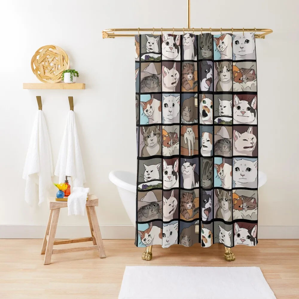 

Meme Cats 2.0 Shower Curtain Modern Accessory Bathrooms Elegant Bathroom Curtain Bathroom Curtain