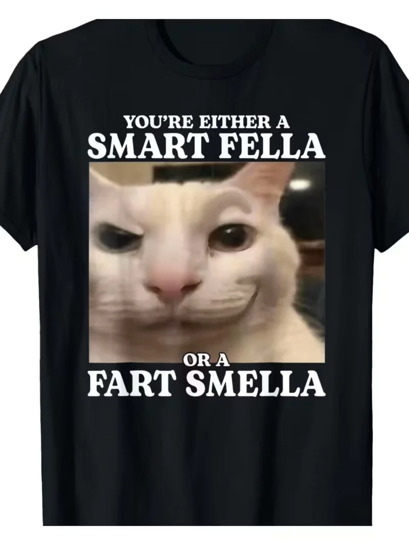 Funny Smiling Cat Meme & Screaming Monkey Meme Graphic T-Shirt Viral Animal Meme Oversized Casual Tops for Men Women
