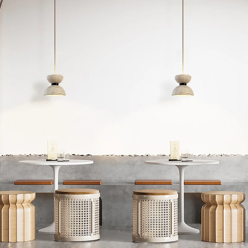 Round Modern Home Led Light for Living Room Yellow Cave Stone Creative Design Living Room Dining Room Small Pendant Light