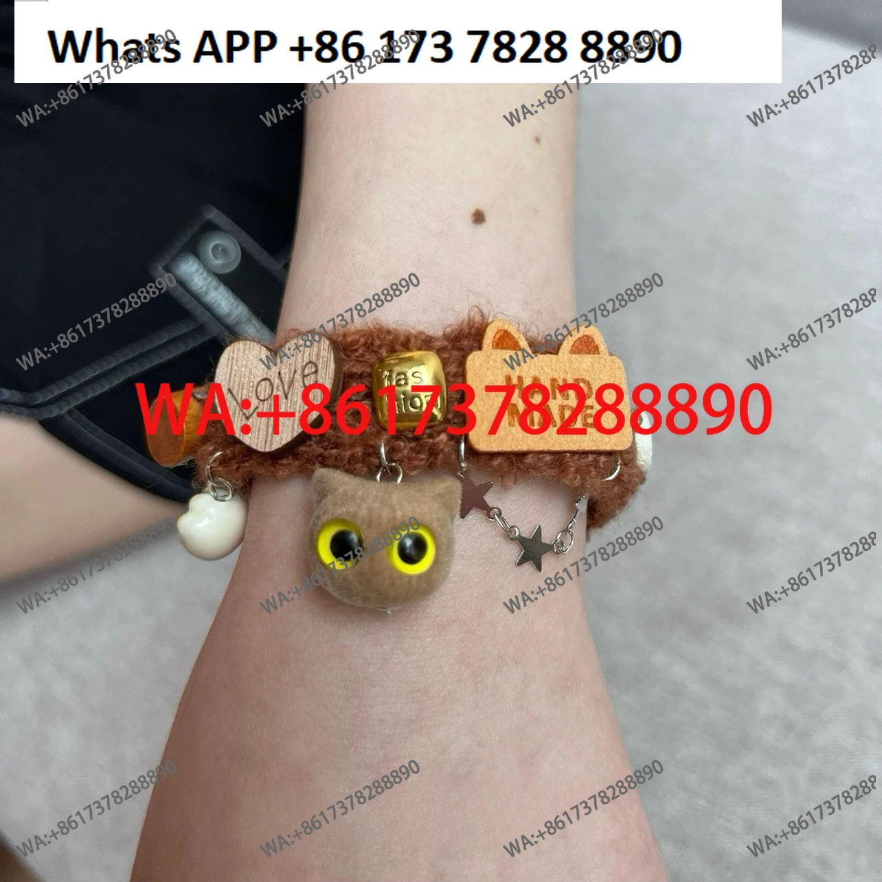 Plush kitten bracelet cute versatile niche design y2k hot girl