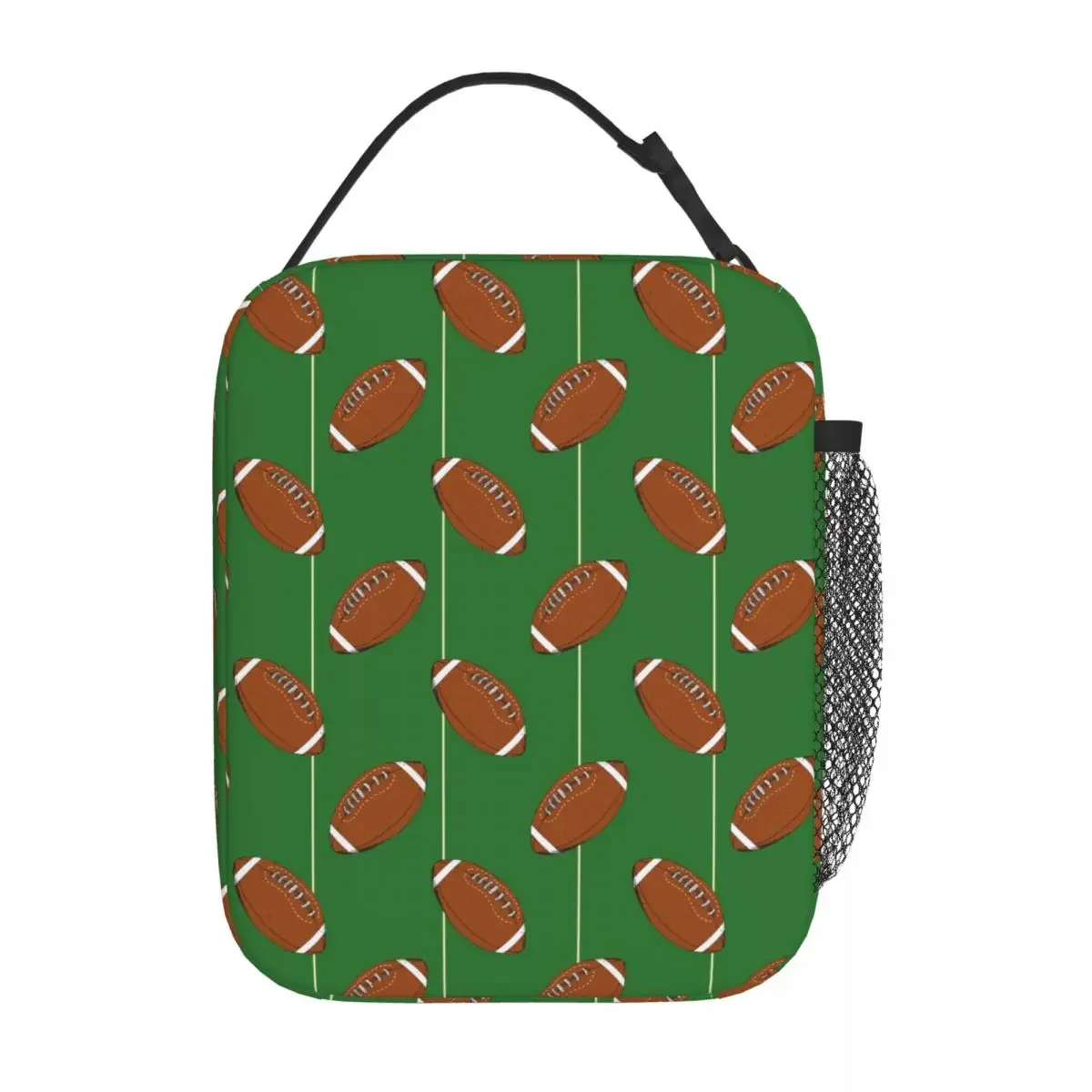 

Gridiron Lover American Football Accessories Insulated Lunch Tote Bag Rugby Ball Design Themed Cooler Thermal Lunch Box