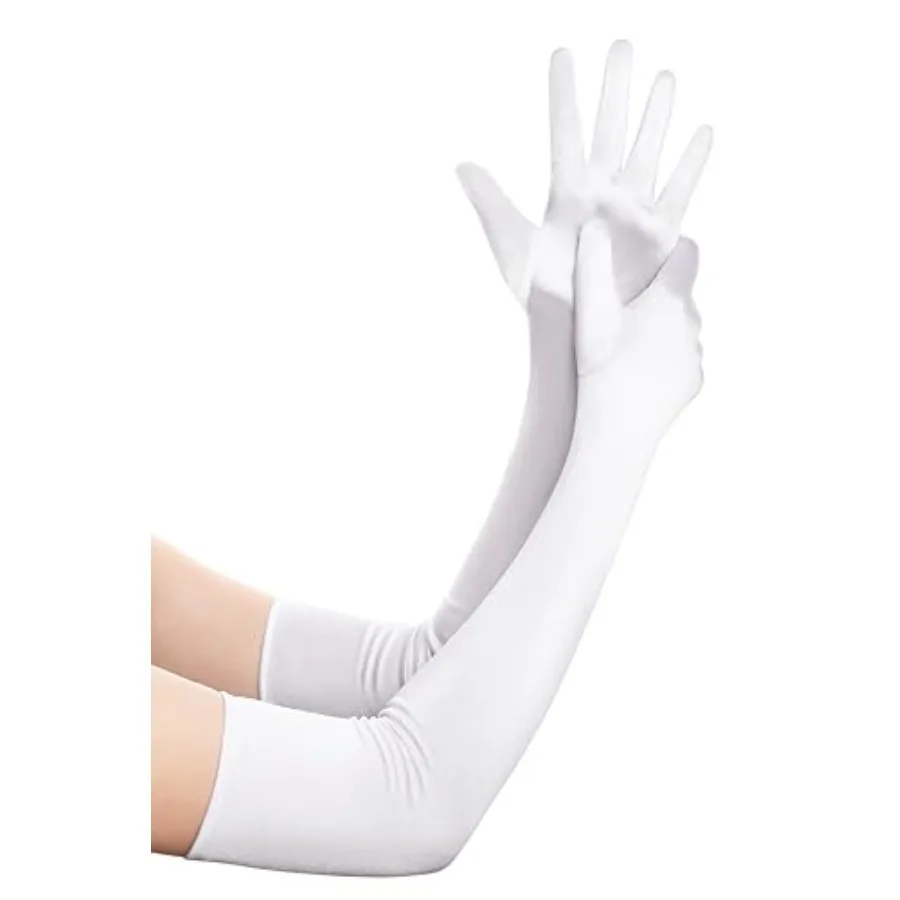 BABEYOND Long Opera Party 1920s Satin Tea Party Gloves Costume Stretchy Adult Size Elbow Length Bridal Gloves