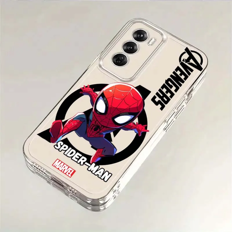 حافظة هاتف رائعة من Marvel Comic Heroes لهاتف OPPO A11 A16 A55 A56 A57 A72 A52 A73 A74 A54 A76 A78 A58 A98 Pro 5G TPU شفافة