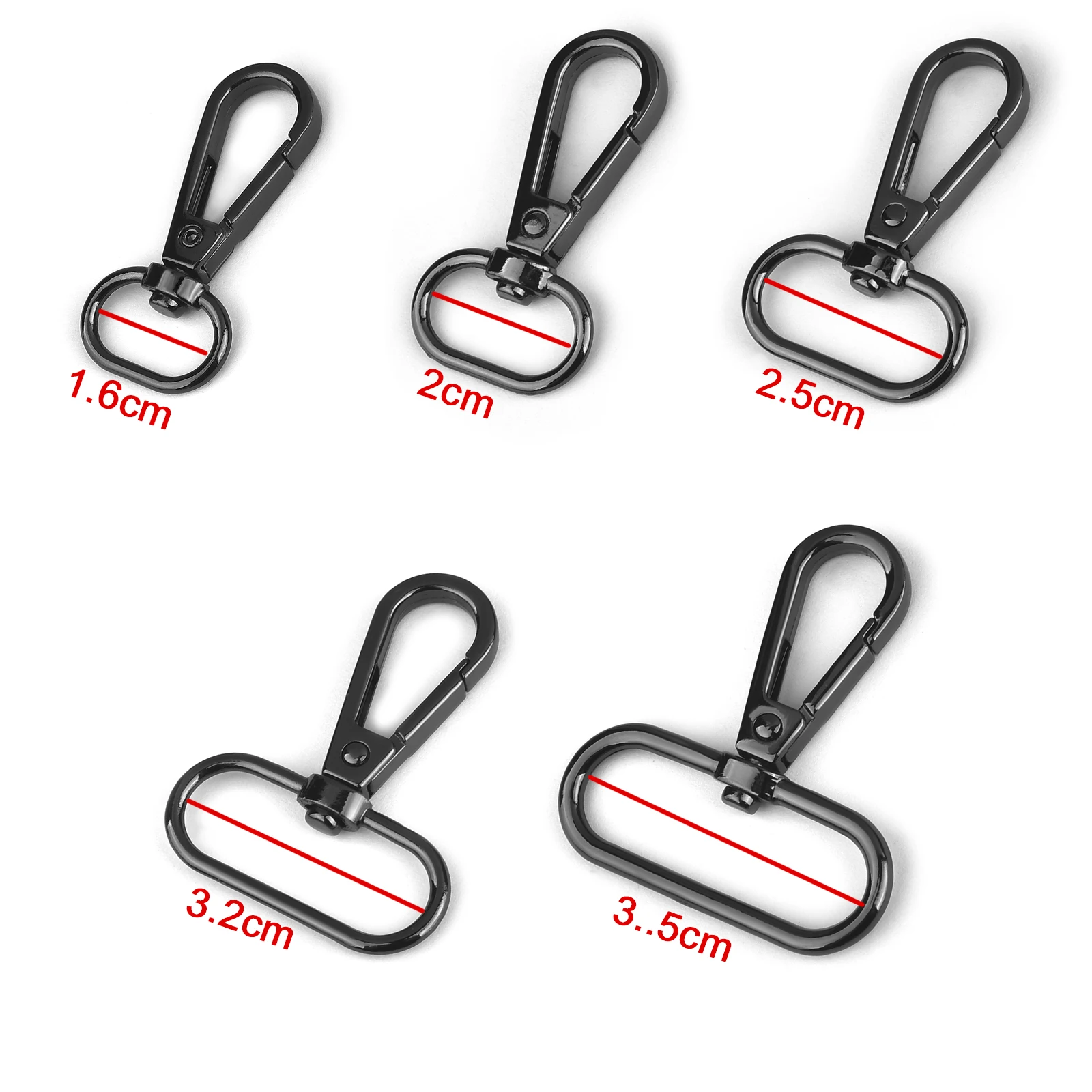 5pcs/Set Metal Bags Slide Buckles Lobster Clasp Snap Hook For DIY Craft Leather KeyChain Bag Strap Belt Accessories 1.6~3.5cm