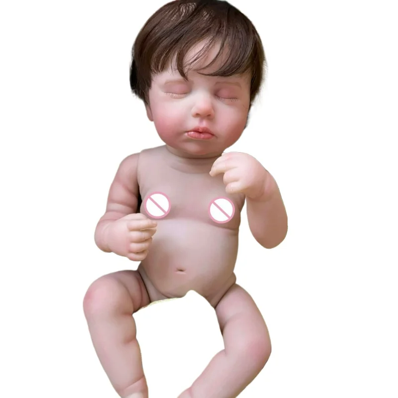 

49CM Reborn Baby Doll Loulou Asleep Soft Body Lifelike Newborn 3D Skin with Visible Veins High Quality Handmade Doll