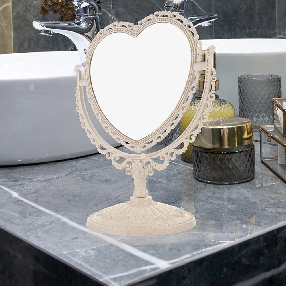 2Pcs Aesthetic Heart Shaped Desk Mirror Cute Vanity Mirror for Girls Women Professional Makeup Artists Gift Choice