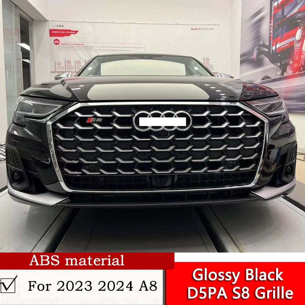 

Glossy Black D5PA S8 Grille For 2023 2024 A8 Modification Chrome Sliver ABS Material A8 S8 Fog Lamp Case Air Intake Grille