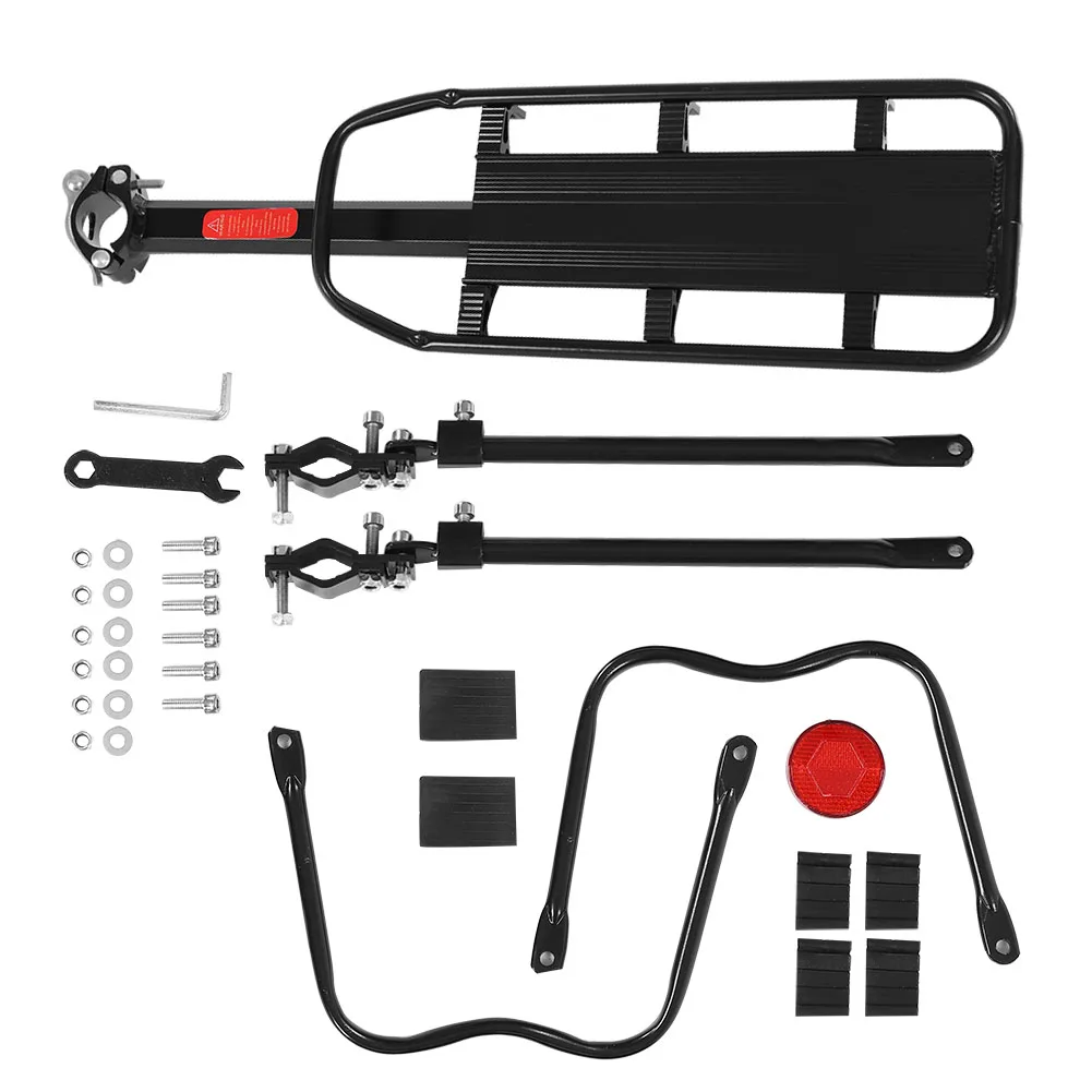 حامل أمتعة الدراجة سريع التحرير رف المقعد الخلفي للدراجة حامل أمتعة الدراجة الجبلية قابل للتعديل مع رف خلفي عاكس #2