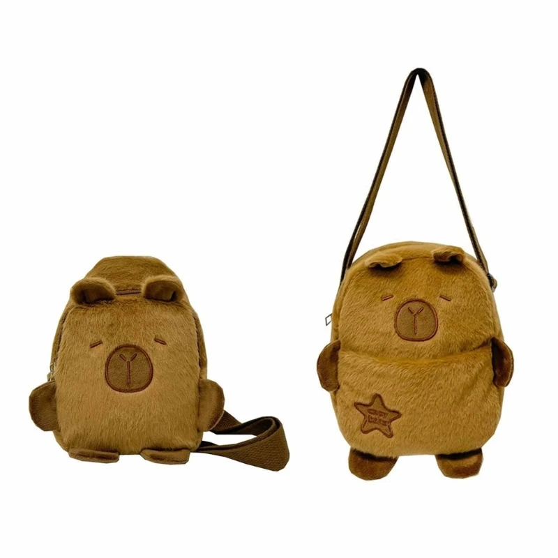 カピバラショルダーバッグ,動物の絵が描かれた女性用バッグ,ソフト,カジュアル,大容量,旅行,日常使用