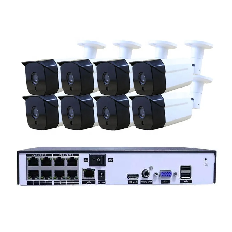 

Outdoor Day Night Vision IR Cctv PoE Nvr Kits 8ch 4K 8MP Security Complete Set Ip Camera System