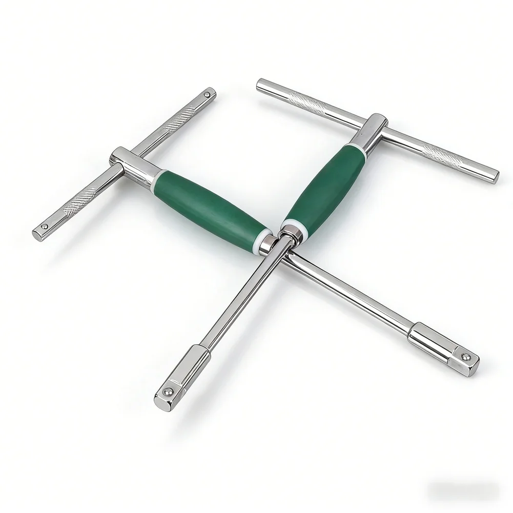 3pcs/set 1/2 Inch Chrome Plated  For T Handle Socket Wrench With Ratchet Extension Bar For Workshop Equipment Repair