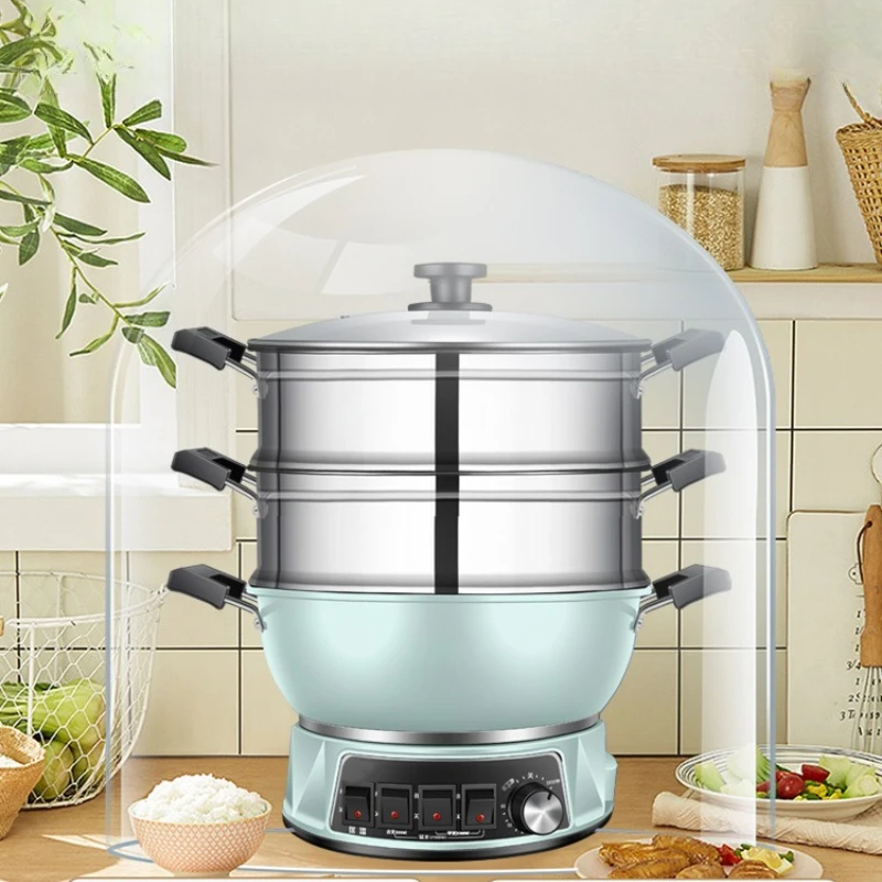 

Honeycomb electric wok integrated non-stick pan cooking pan hot pot heating pan electric pot multi