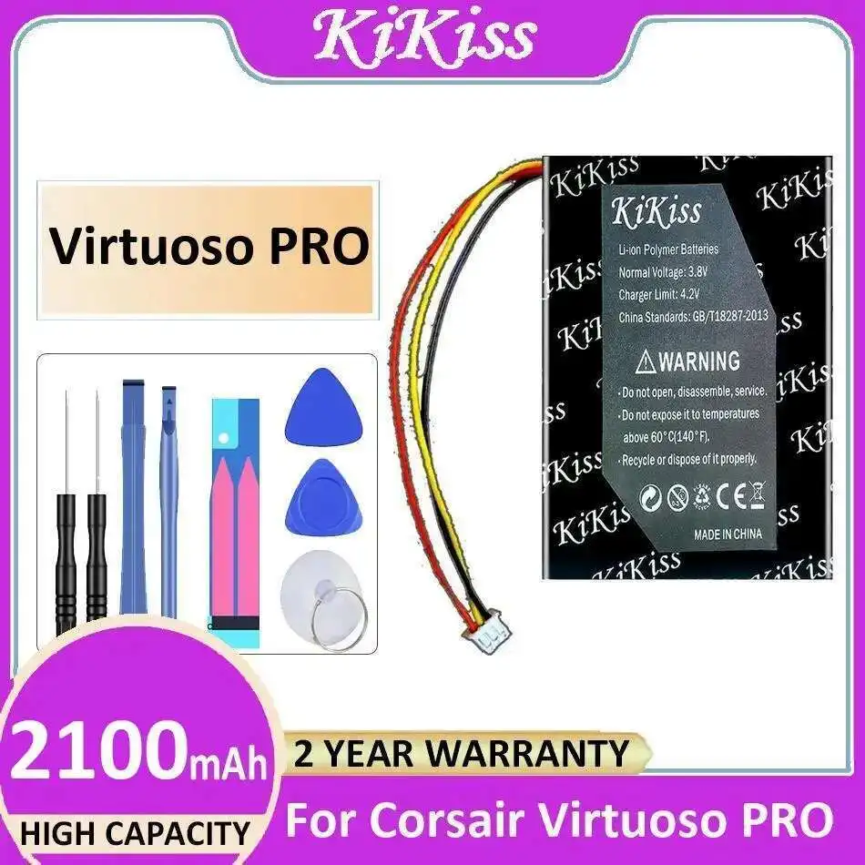 

2100 мАч аккумулятор для наушников с высокой совместимостью для Corsair Virtuoso Pro