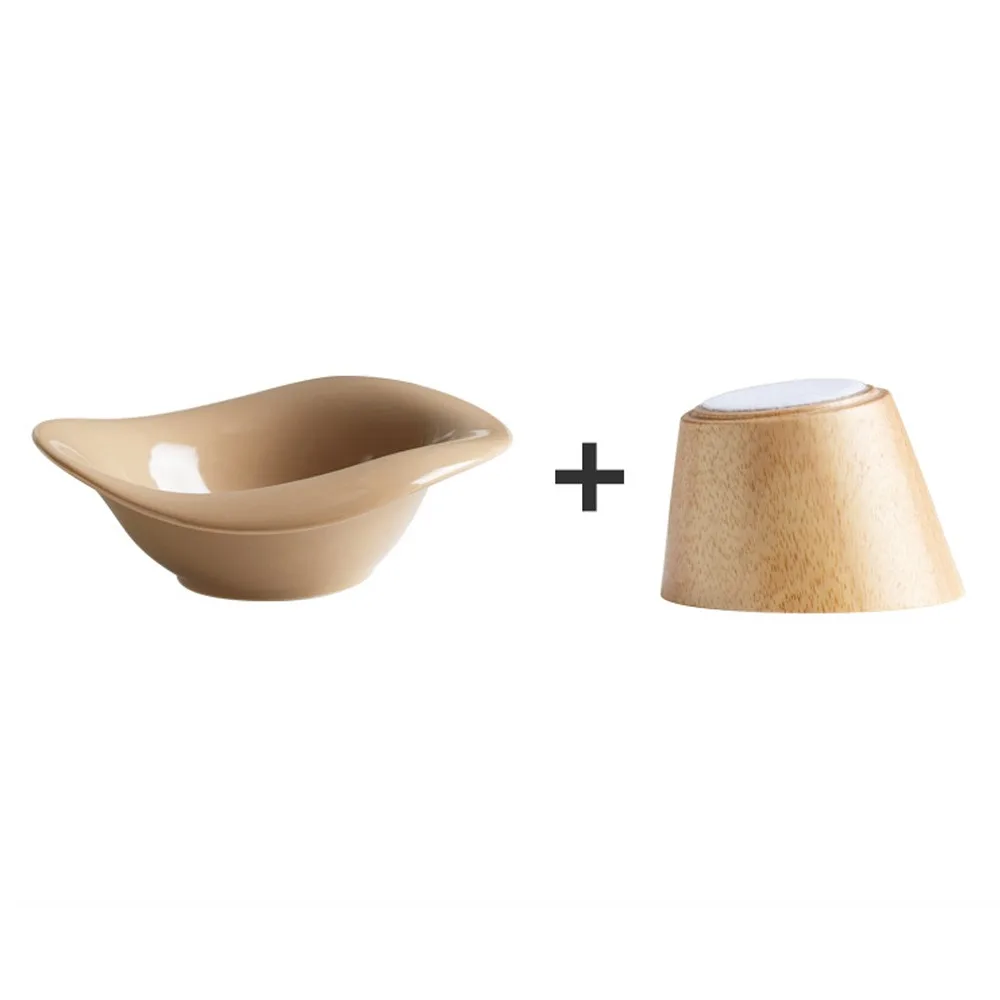 

Dog Cat Feeder Ceramic Pet Cat Bowl Non-Slip Ergonomic Dog High Foot Bowl Detachable Wooden Base Cat Drinking Bowl For Cat Dog