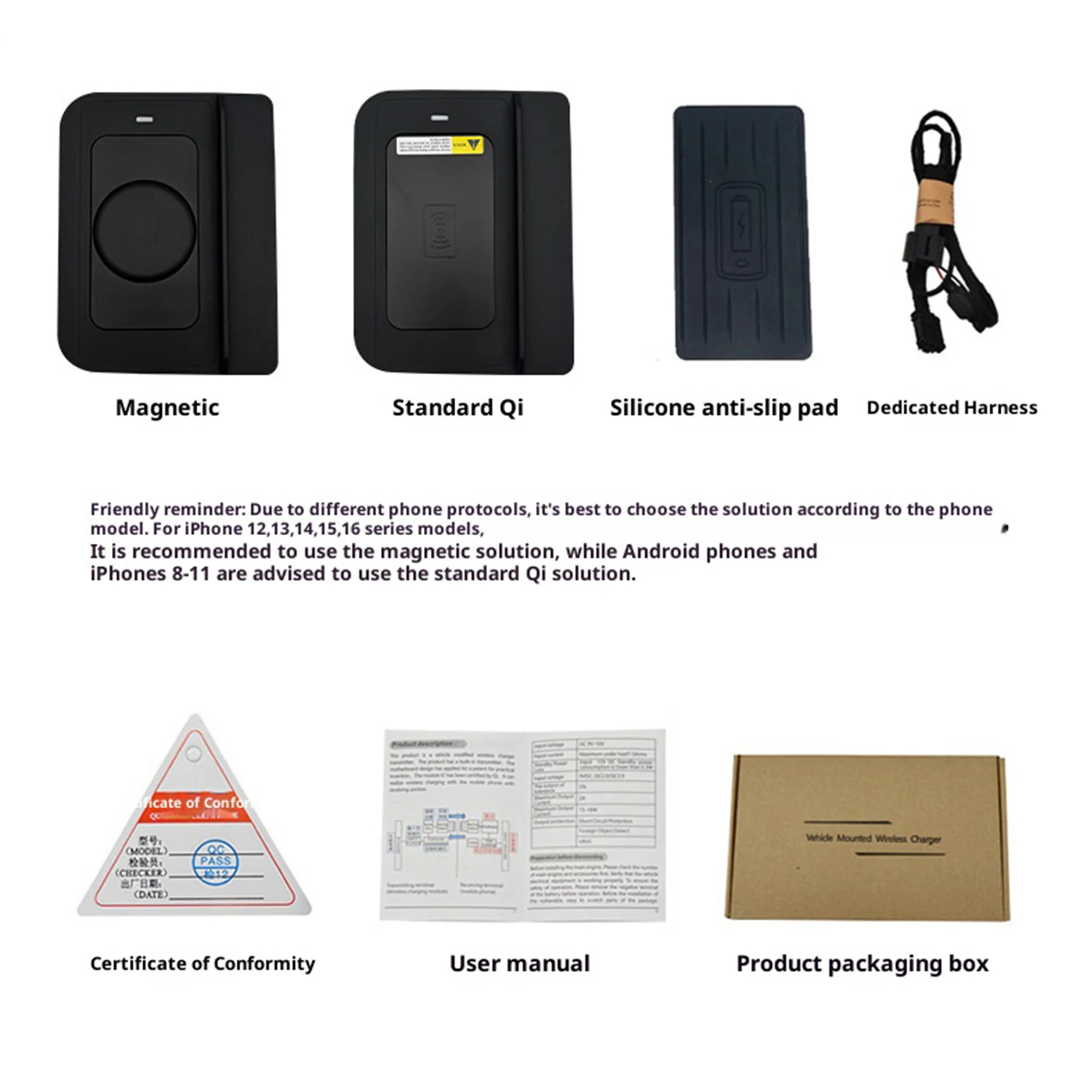 Leaset لكيا K3 سيراتو 2015-2017 سيارة وحدة التحكم المركزية شاحن الهاتف شاحن لاسلكي سريع شحن لوحة شحن حامل #6