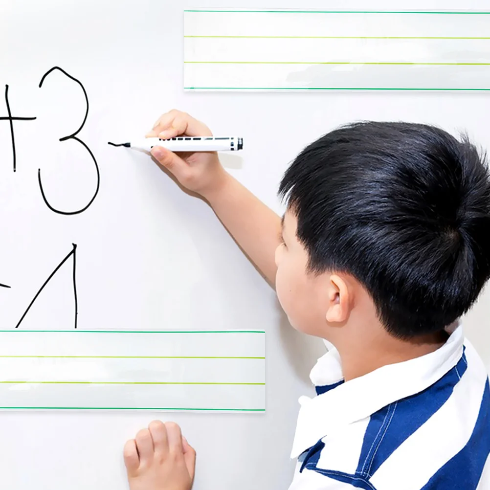 

2pcs Lined Magnetic Dry Erase Sentence Strips Portable Whiteboard Writing Learning Tool Weekly Daily Memo Chore Chart